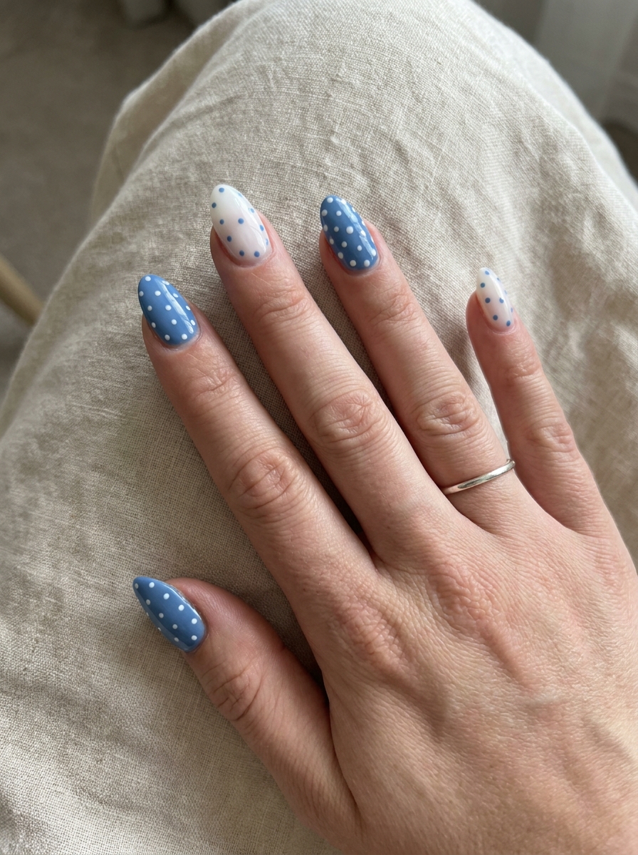 Mini Polka Dot Nails mit sehr kleinen dezenten Punkten